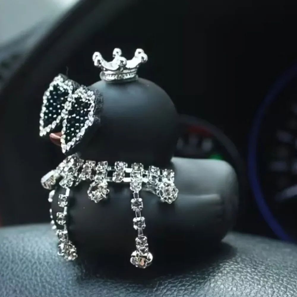 Luxury Black Rubber Duck Dashboard Sitter Simulated Crystal Embellishments Jeep - Picture 3 of 5